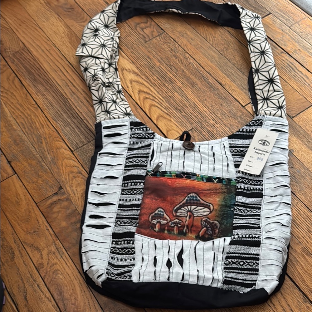 Bohemian Black and White Shoulder Bag